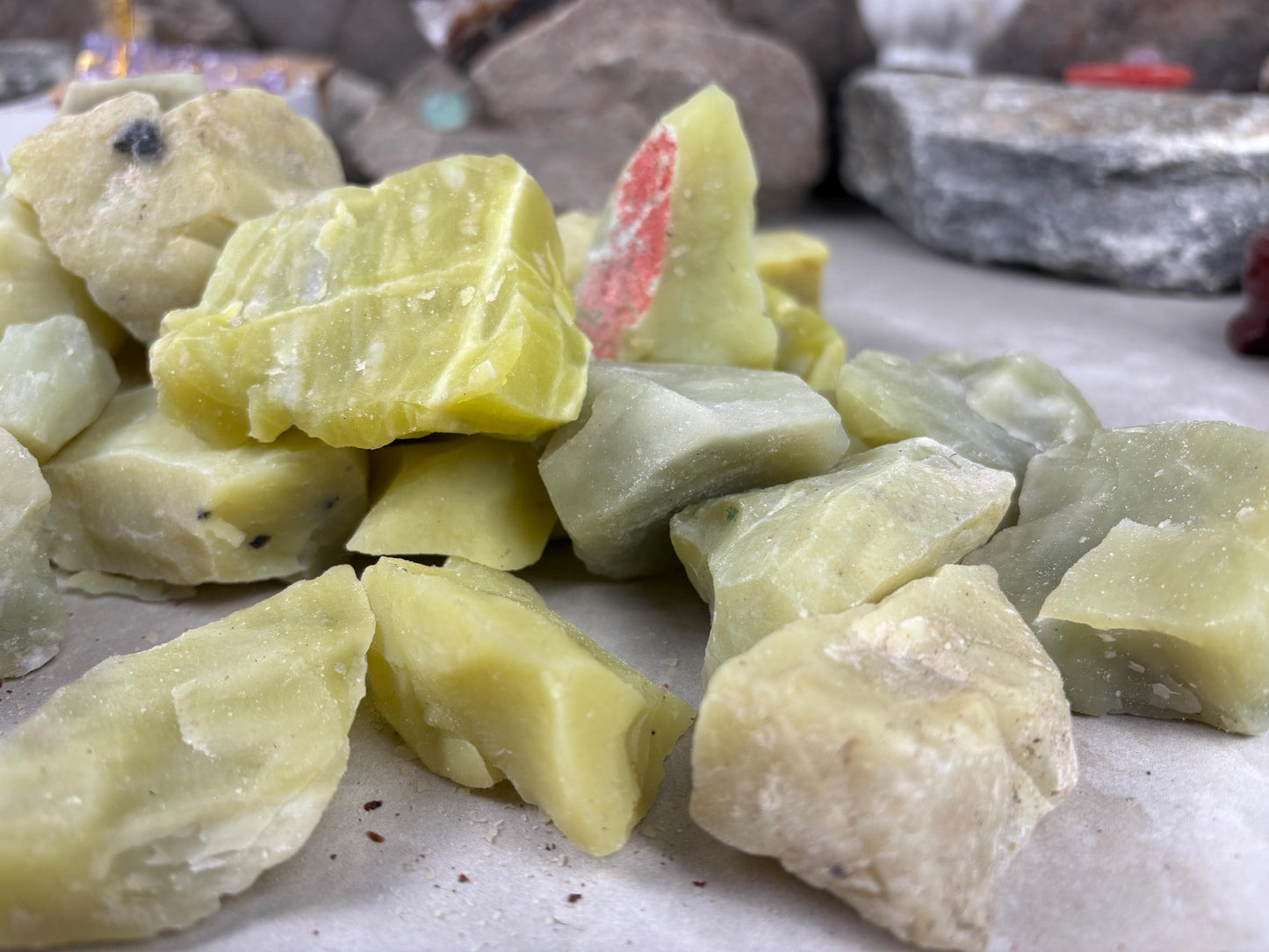 Hpakant Region Raw Lemon Jade Natural Untreated Crystal Arts Crafts Home Decor Meditation Anxiety Stress Gift Birthday Arts Crafts