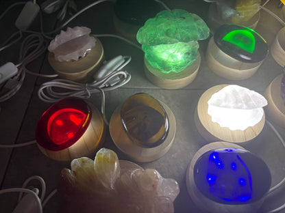 Smelting Quartz with LED Nightlight Quartz Palm Stone Smelting Rose Natural Polished Home Decor Anxiety Worry Calm Meditation Christmas Gif