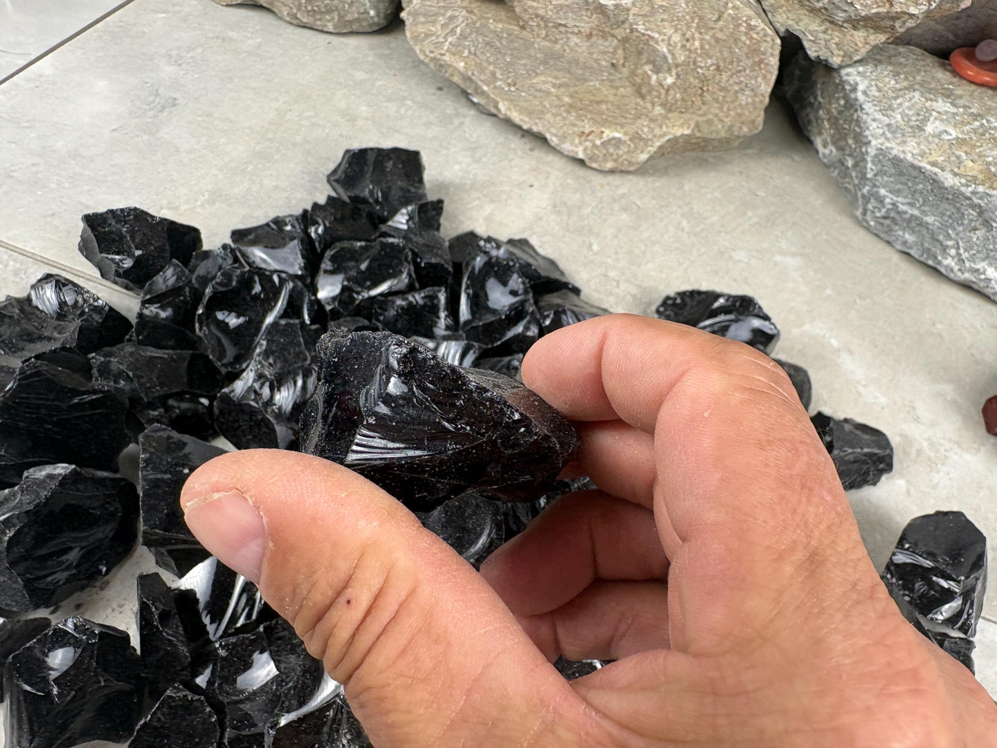 Valley of Mexico Raw Black Obsidian Natural Untreated Crystal Arts Crafts Home Decor Meditation Anxiety Stress Gift Christmas Birthday