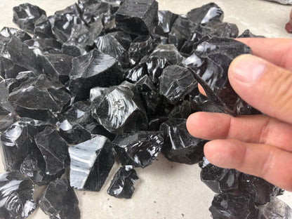 Valley of Mexico Raw Black Obsidian Natural Untreated Crystal Arts Crafts Home Decor Meditation Anxiety Stress Gift Christmas Birthday