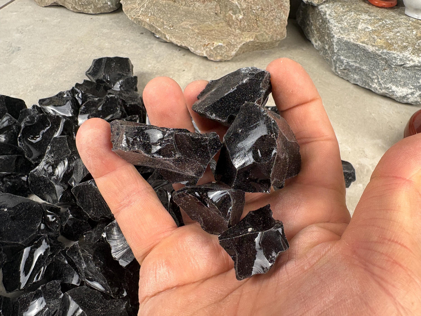 Valley of Mexico Raw Black Obsidian Natural Untreated Crystal Arts Crafts Home Decor Meditation Anxiety Stress Gift Christmas Birthday