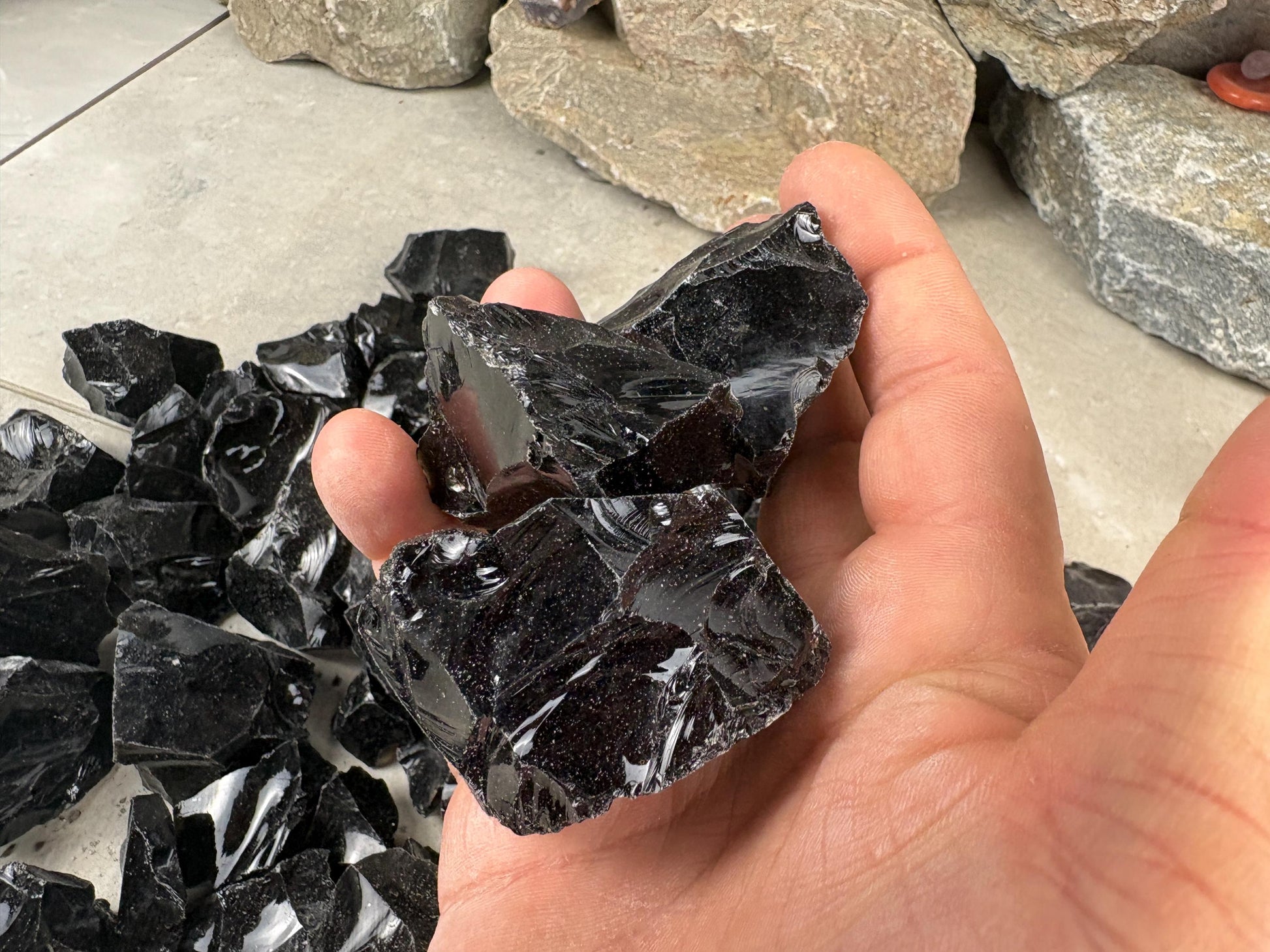 Valley of Mexico Raw Black Obsidian Natural Untreated Crystal Arts Crafts Home Decor Meditation Anxiety Stress Gift Christmas Birthday