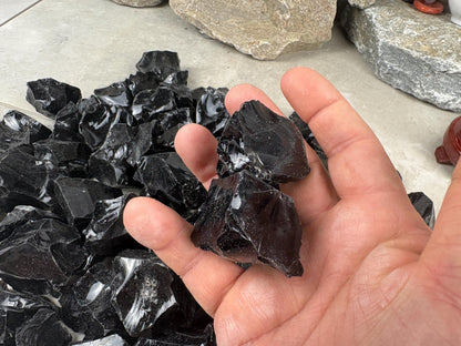 Valley of Mexico Raw Black Obsidian Natural Untreated Crystal Arts Crafts Home Decor Meditation Anxiety Stress Gift Christmas Birthday