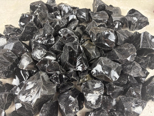 Valley of Mexico Raw Black Obsidian Natural Untreated Crystal Arts Crafts Home Decor Meditation Anxiety Stress Gift Christmas Birthday