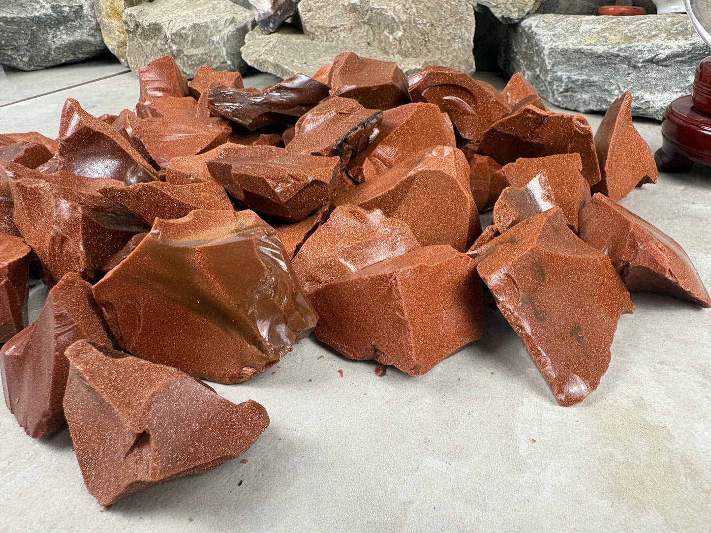 Red Goldstone Raw Crystal Polished Carved Stone for Anxiety Relief Home Decor Arts Crafts Christmas Birthday Gift Mineral