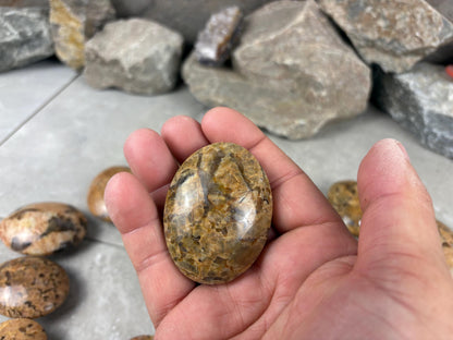 Rajasthan Orange Moonstone with Smoky Quartz Palm Stone Polished Worry Stone Home Decor Anxiety Pocket Gift Worry Pocket Stress Birthday