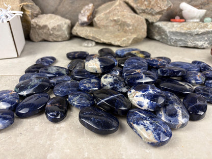 Ontario Blue Sodalite Palm Stone: Anxiety Relief Meditation Gift Home Decor Worry Pocket Stress Anxiety Palm Stone Birthday Gift Crystal