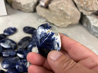 Ontario Blue Sodalite Palm Stone: Anxiety Relief Meditation Gift Home Decor Worry Pocket Stress Anxiety Palm Stone Birthday Gift Crystal