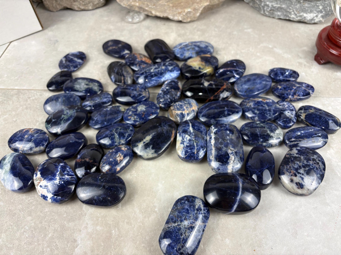 Ontario Blue Sodalite Palm Stone: Anxiety Relief Meditation Gift Home Decor Worry Pocket Stress Anxiety Palm Stone Birthday Gift Crystal