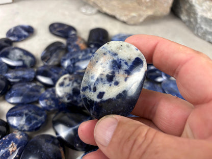 Ontario Blue Sodalite Palm Stone: Anxiety Relief Meditation Gift Home Decor Worry Pocket Stress Anxiety Palm Stone Birthday Gift Crystal
