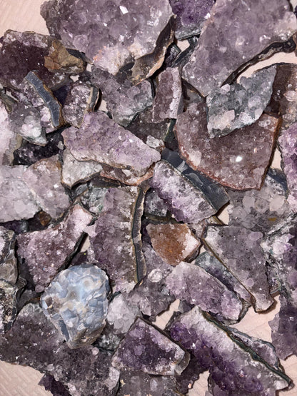 Brazil Amethyst Geode Frag Bedside Cluster Natural Crystal Worry Anxiety Distraction Stone Home Decor Worry Pocket Stress Anxiety Altar