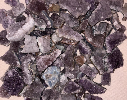 Brazil Amethyst Geode Frag Bedside Cluster Natural Crystal Worry Anxiety Distraction Stone Home Decor Worry Pocket Stress Anxiety Altar
