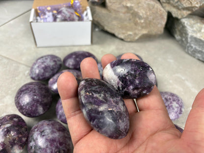 Nevada Lepidolite Natural Crystal Polished Palm Stone Home Decor Worry Pocket Stress Anxiety Gift Birthday Protection Worry Pocket