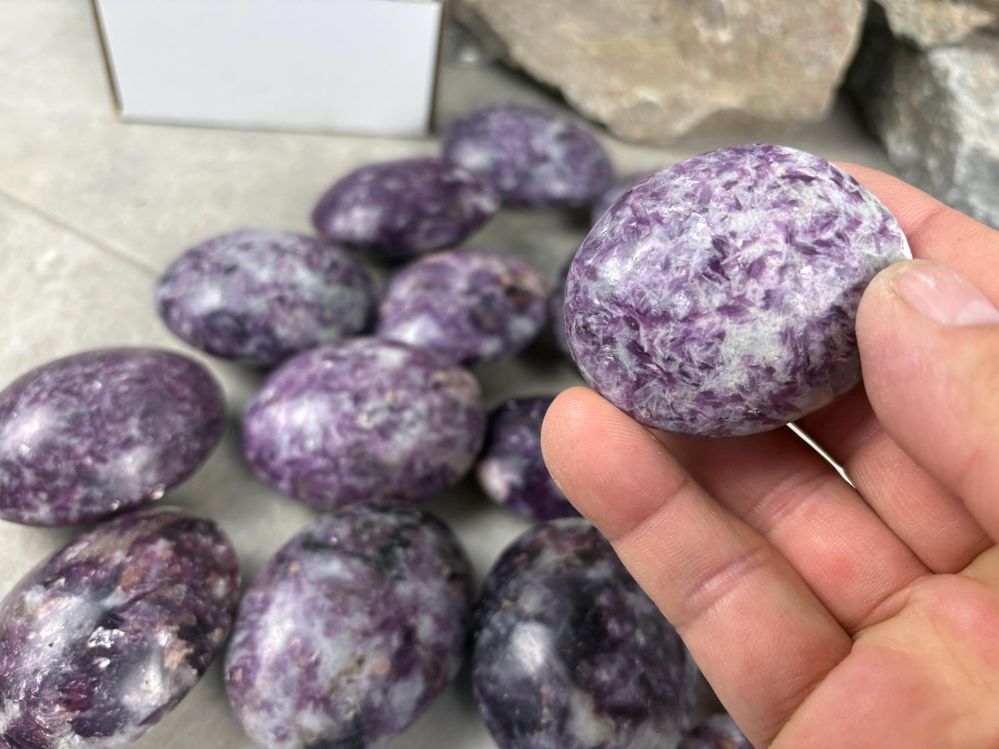 Nevada Lepidolite Natural Crystal Polished Palm Stone Home Decor Worry Pocket Stress Anxiety Gift Birthday Protection Worry Pocket