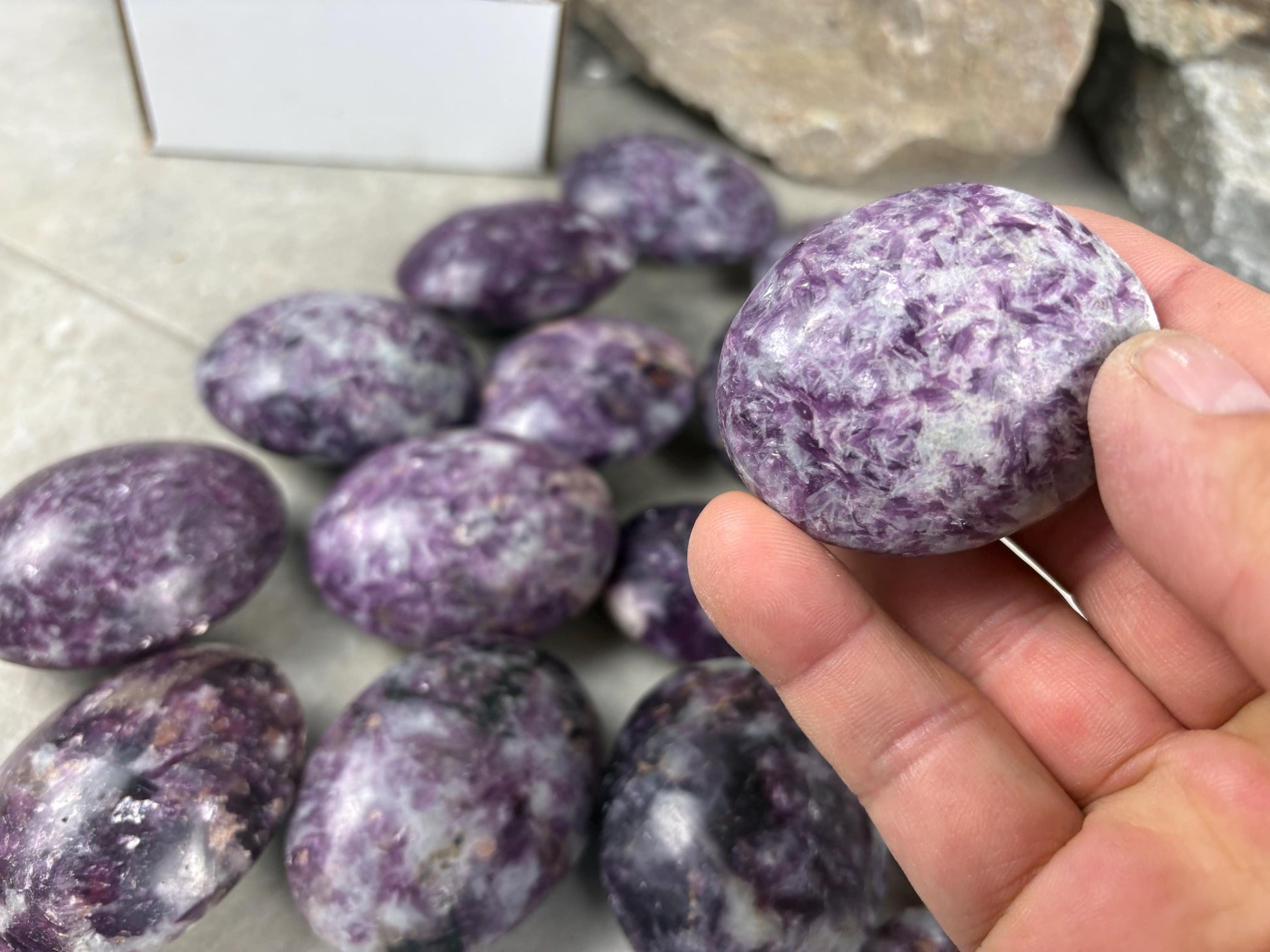 Nevada Lepidolite Natural Crystal Polished Palm Stone Home Decor Worry Pocket Stress Anxiety Gift Birthday Protection Worry Pocket
