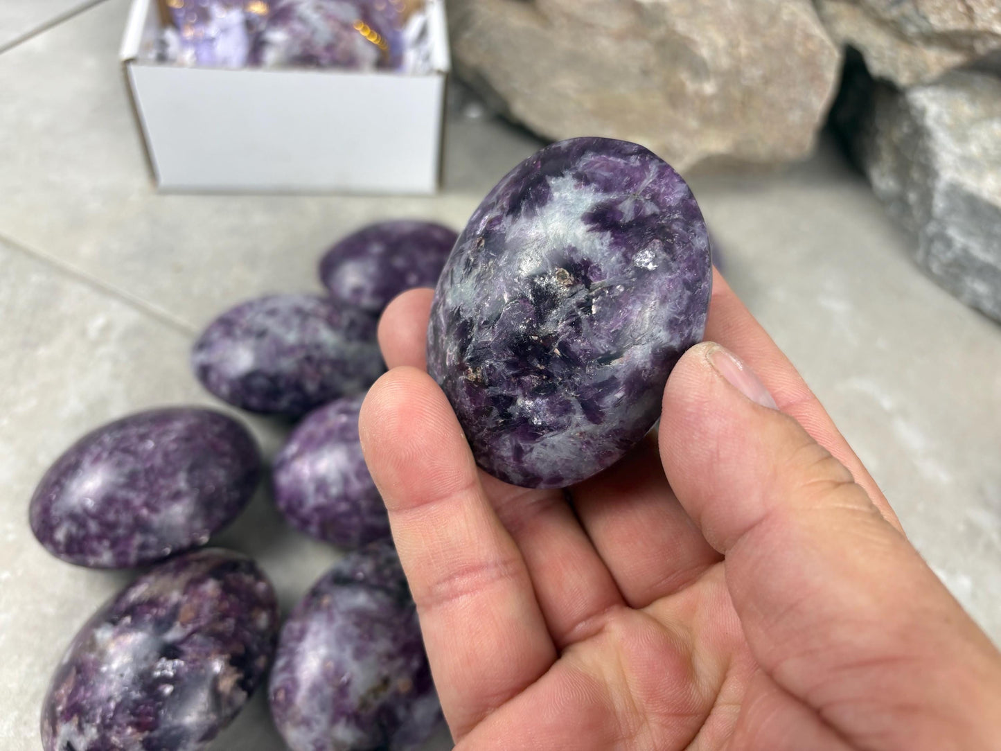 Nevada Lepidolite Natural Crystal Polished Palm Stone Home Decor Worry Pocket Stress Anxiety Gift Birthday Protection Worry Pocket