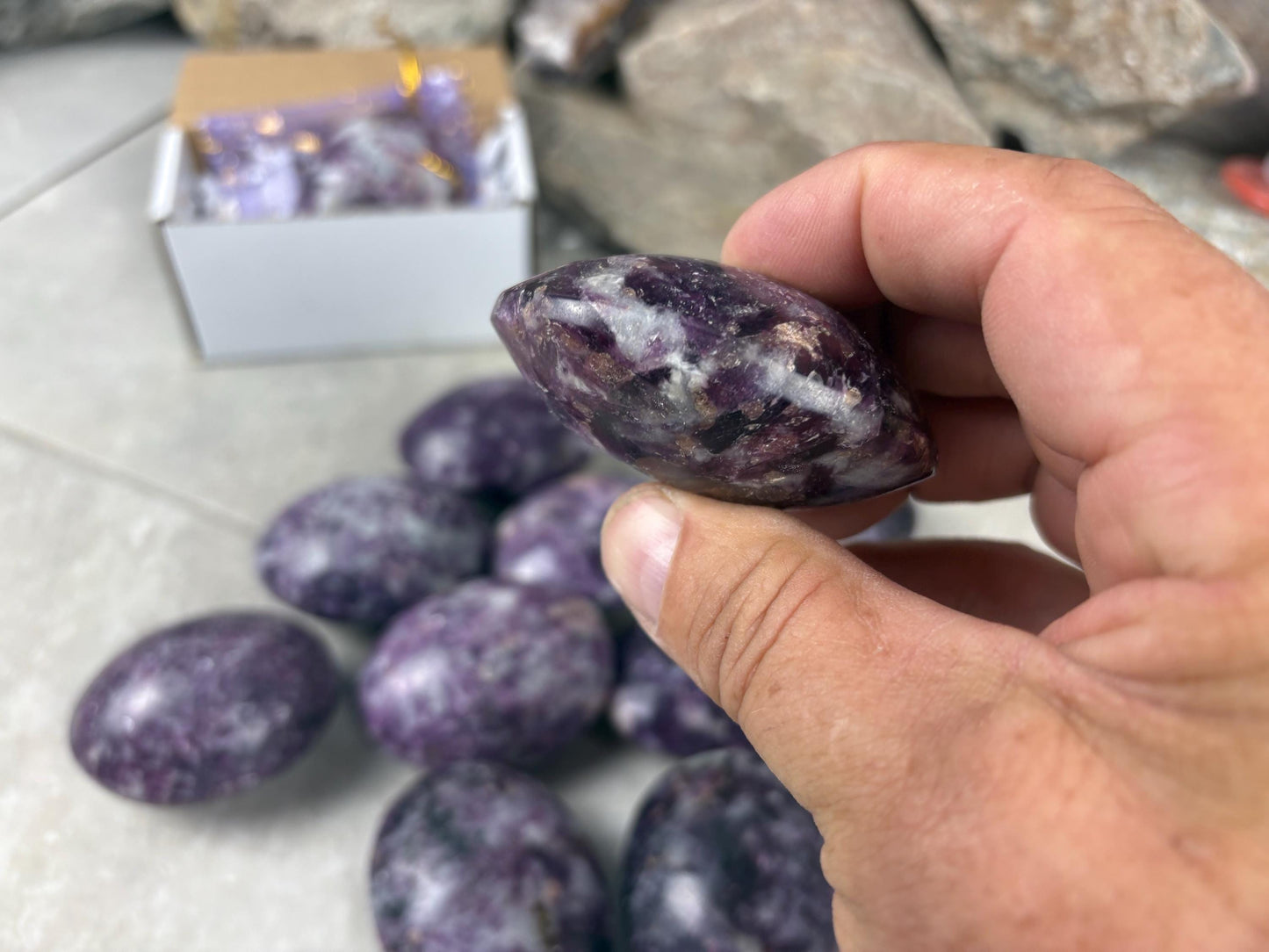 Nevada Lepidolite Natural Crystal Polished Palm Stone Home Decor Worry Pocket Stress Anxiety Gift Birthday Protection Worry Pocket