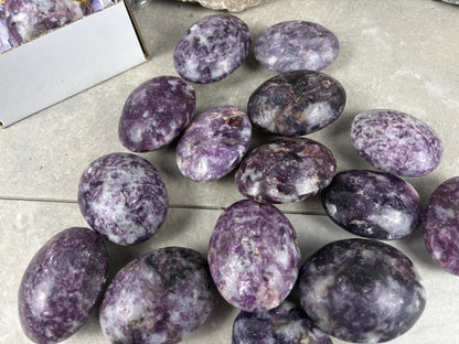 Nevada Lepidolite Natural Crystal Polished Palm Stone Home Decor Worry Pocket Stress Anxiety Gift Birthday Protection Worry Pocket
