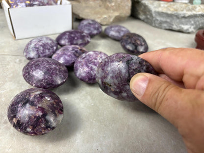 Nevada Lepidolite Natural Crystal Polished Palm Stone Home Decor Worry Pocket Stress Anxiety Gift Birthday Protection Worry Pocket