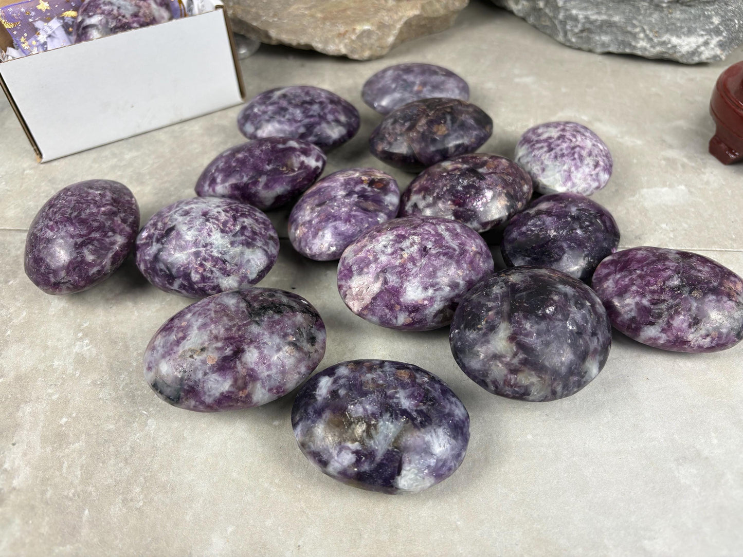 Nevada Lepidolite Natural Crystal Polished Palm Stone Home Decor Worry Pocket Stress Anxiety Gift Birthday Protection Worry Pocket
