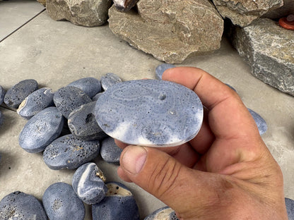 Japan Blue Coral Palm Stone Crystal Anxiety Relief Meditation Stone Xmas Gift Home Decor Worry Pocket Stress Anxiety Birthday Stress Relief