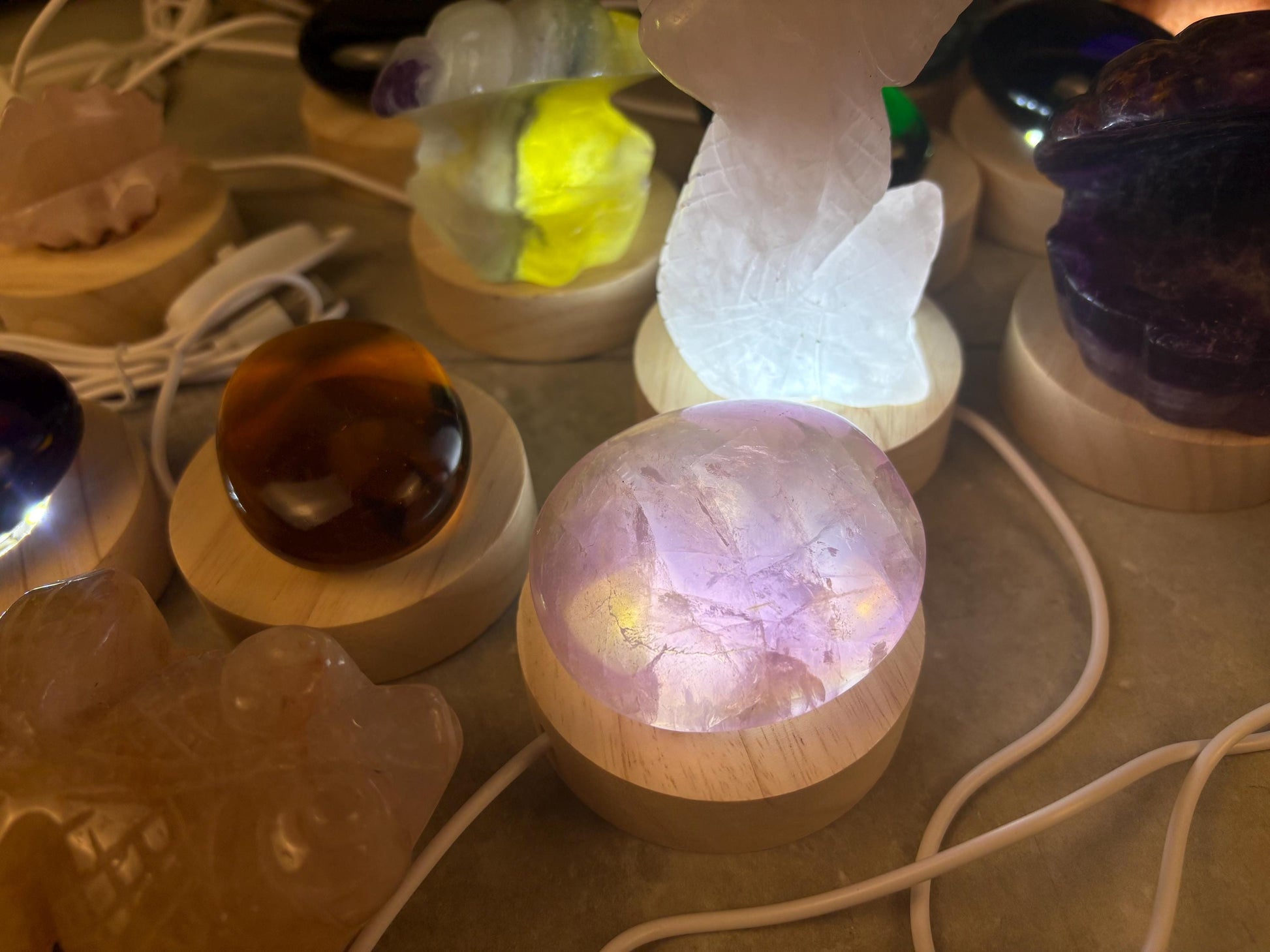 Smelting Quartz with LED Nightlight Quartz Palm Stone Smelting Rose Natural Polished Home Decor Anxiety Worry Calm Meditation Christmas Gif