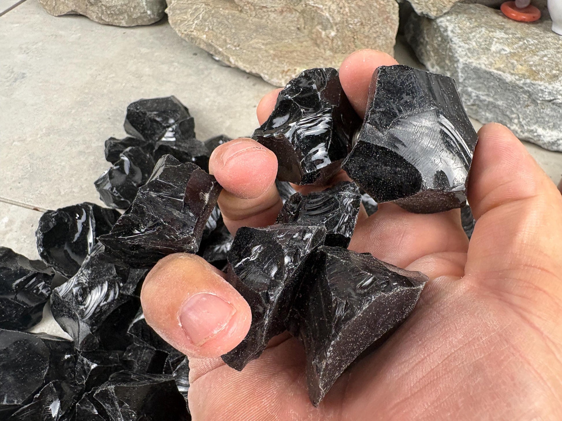 Valley of Mexico Raw Black Obsidian Natural Untreated Crystal Arts Crafts Home Decor Meditation Anxiety Stress Gift Christmas Birthday