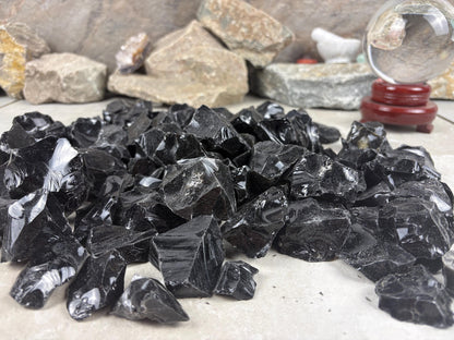 Valley of Mexico Raw Black Obsidian Natural Untreated Crystal Arts Crafts Home Decor Meditation Anxiety Stress Gift Christmas Birthday