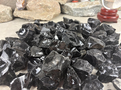 Valley of Mexico Raw Black Obsidian Natural Untreated Crystal Arts Crafts Home Decor Meditation Anxiety Stress Gift Christmas Birthday