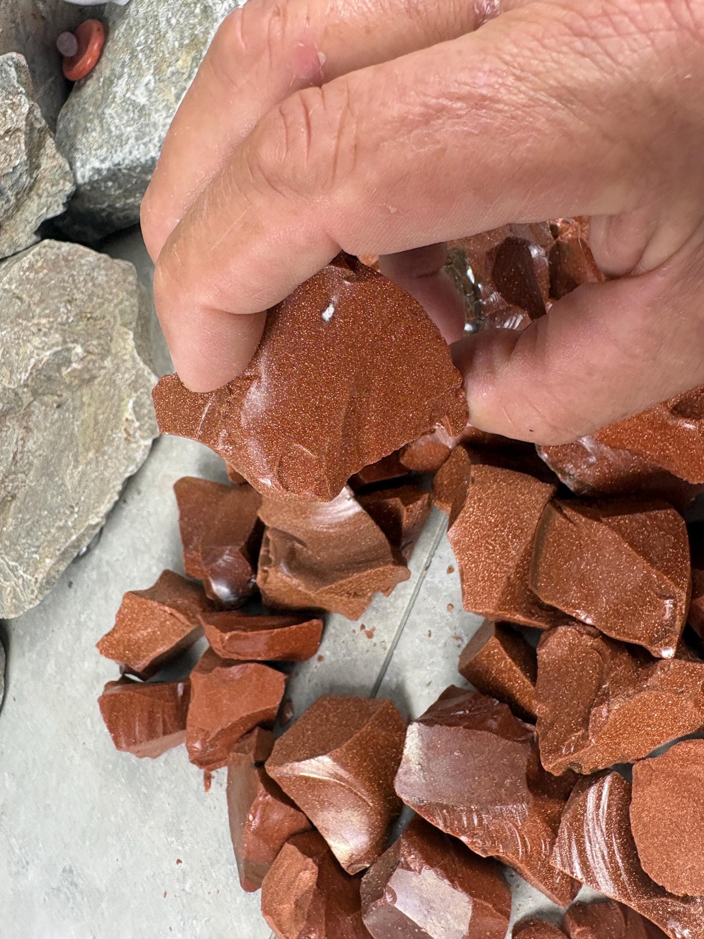 Red Goldstone Raw Crystal Polished Carved Stone for Anxiety Relief Home Decor Arts Crafts Christmas Birthday Gift Mineral