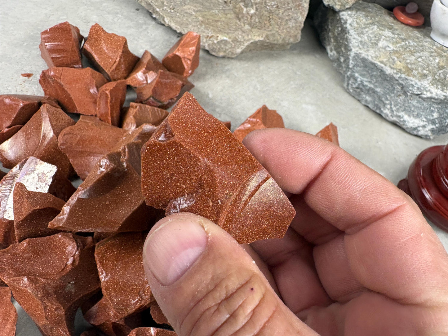 Red Goldstone Raw Crystal Polished Carved Stone for Anxiety Relief Home Decor Arts Crafts Christmas Birthday Gift Mineral