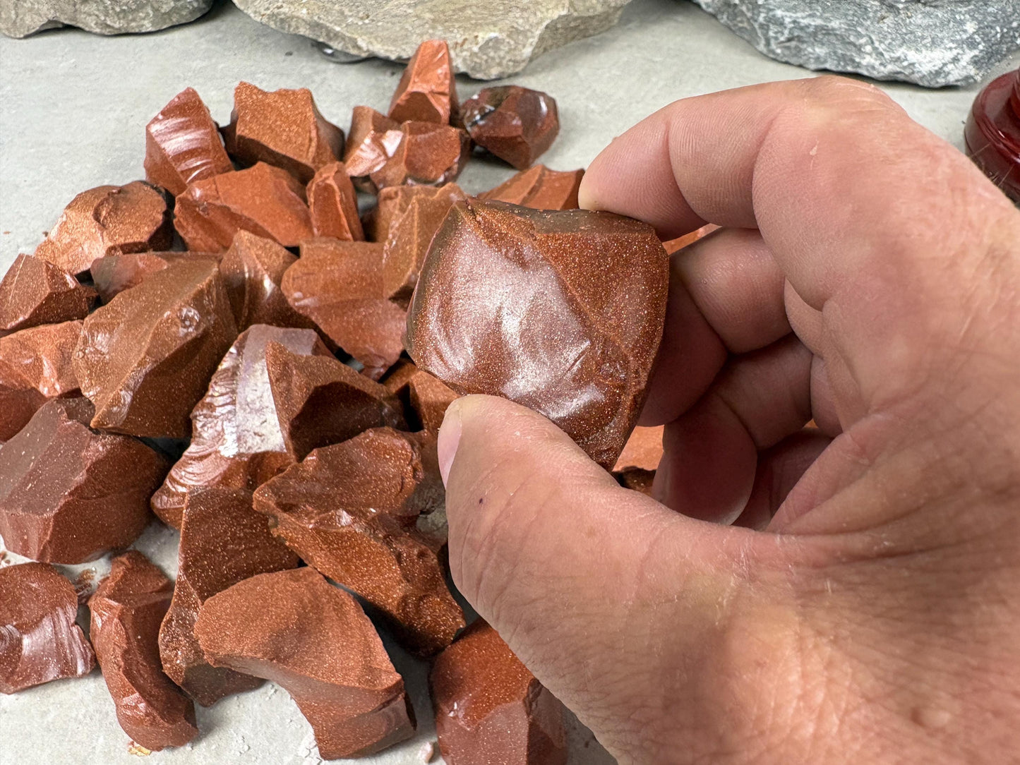 Red Goldstone Raw Crystal Polished Carved Stone for Anxiety Relief Home Decor Arts Crafts Christmas Birthday Gift Mineral