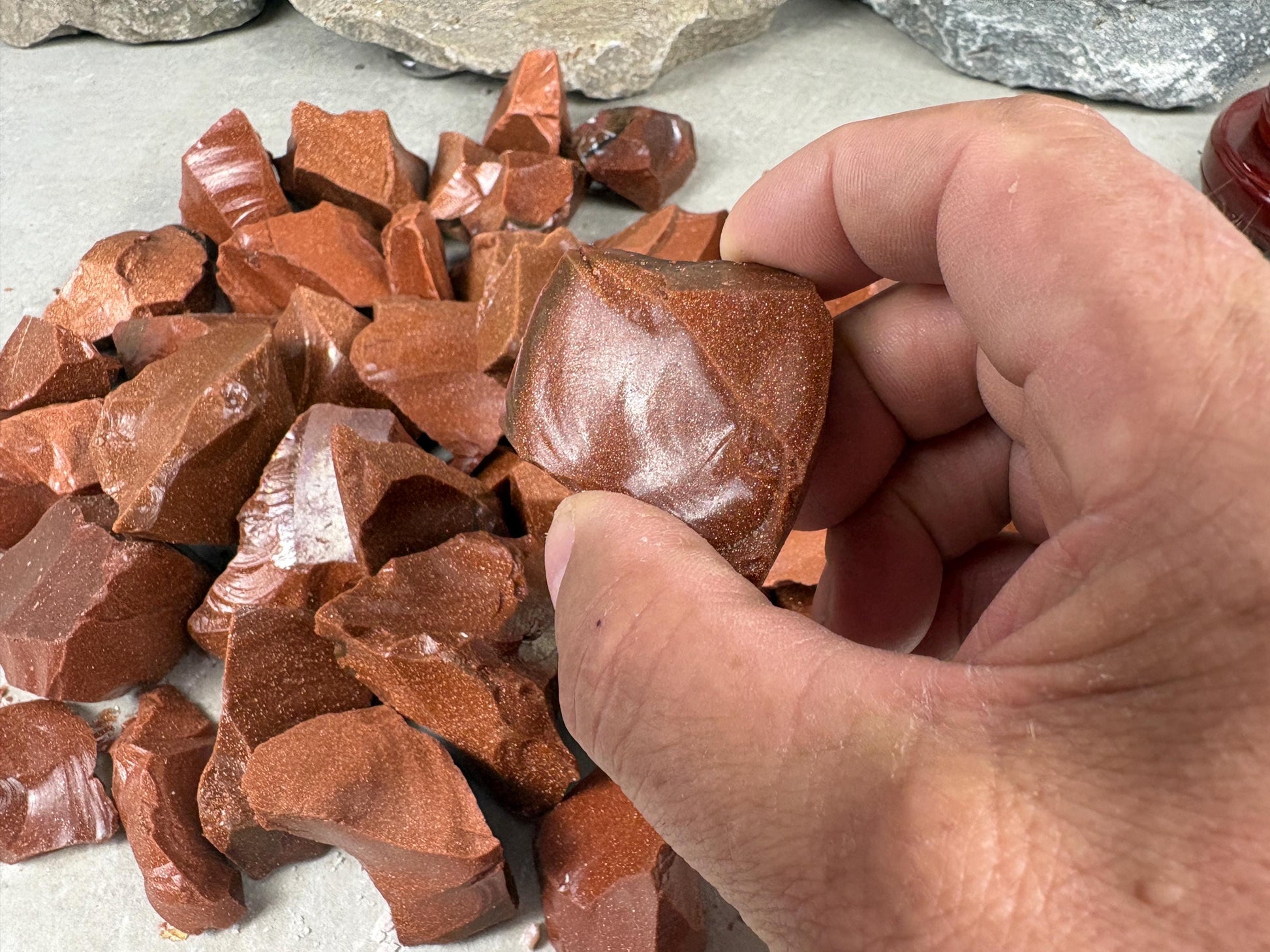 Red Goldstone Raw Crystal Polished Carved Stone for Anxiety Relief Home Decor Arts Crafts Christmas Birthday Gift Mineral