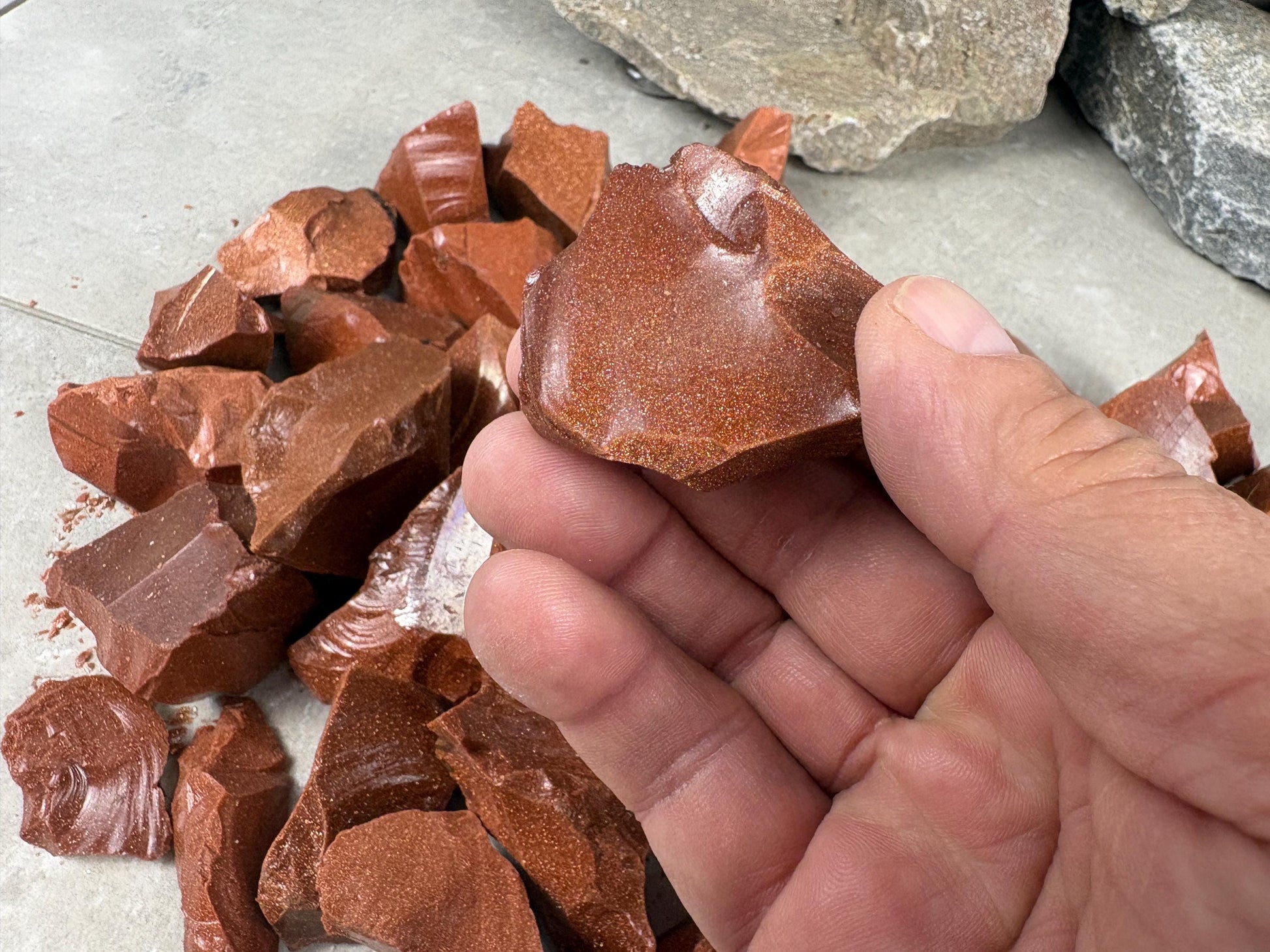 Red Goldstone Raw Crystal Polished Carved Stone for Anxiety Relief Home Decor Arts Crafts Christmas Birthday Gift Mineral