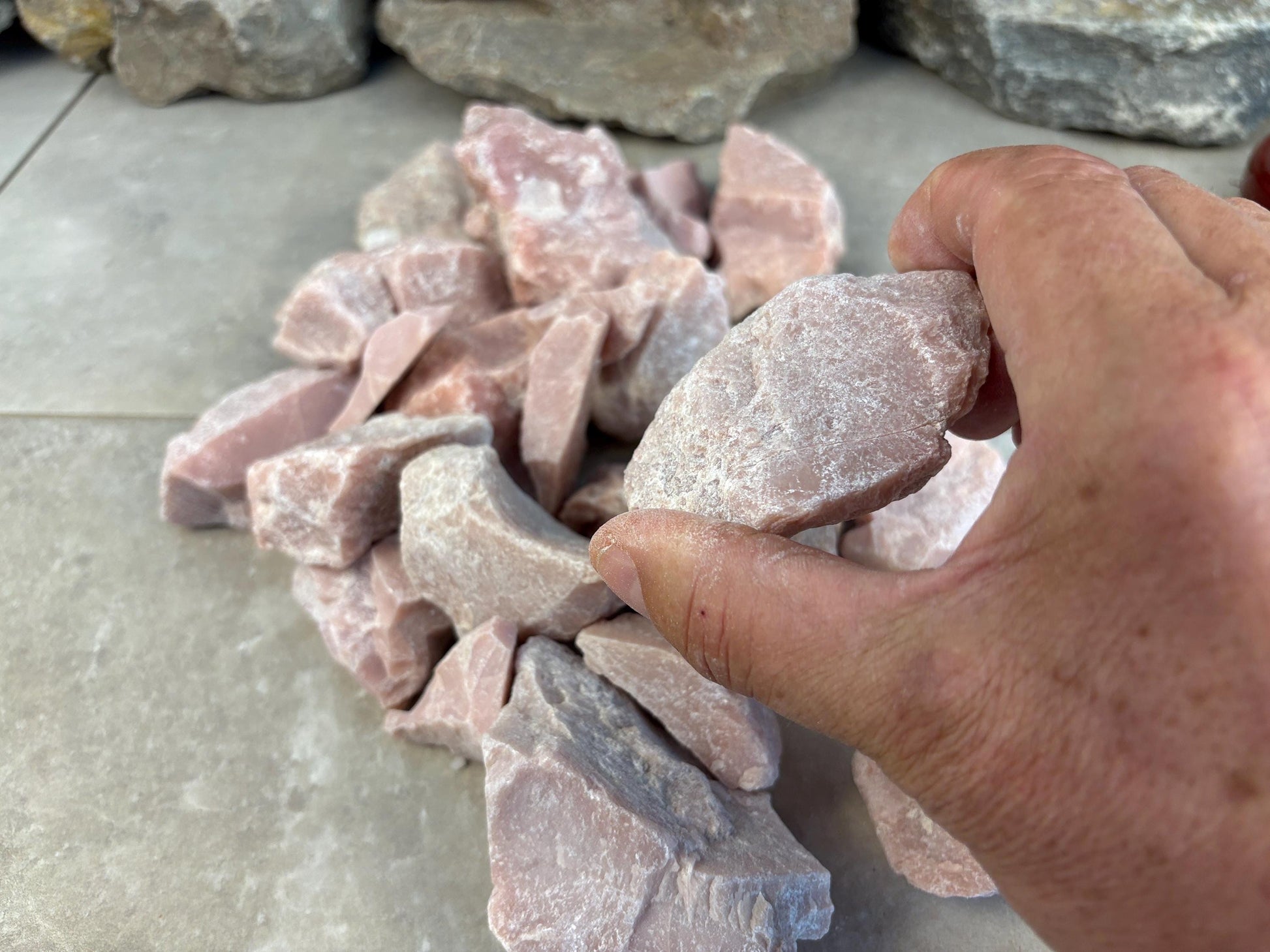 Raw Andean Pink Opal Crystal Free Form Stone for Anxiety Relief Home Decor Worry Pocket Stress Anxiety Palm Stone Arts and Crafts