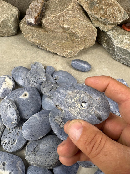 Japan Blue Coral Palm Stone Crystal Anxiety Relief Meditation Stone Xmas Gift Home Decor Worry Pocket Stress Anxiety Birthday Stress Relief