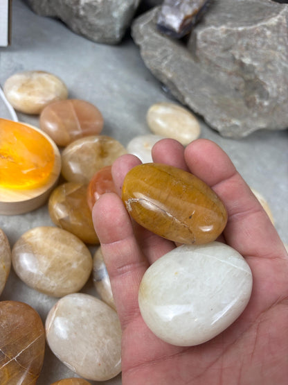 Rajasthan Indian Citrine Crystal Polished Carved Crystal for Meditation Home Decor Calming Pocket Anxiety Decorative Talisman Gift Birthday