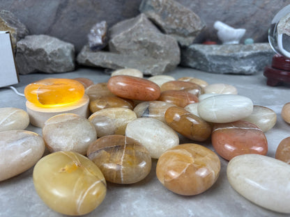 Rajasthan Indian Citrine Crystal Polished Carved Crystal for Meditation Home Decor Calming Pocket Anxiety Decorative Talisman Gift Birthday