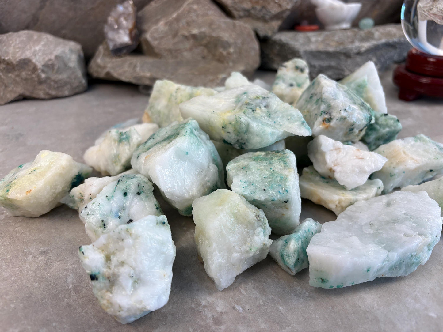 Chrysocolla Afghan Green Tourmaline Crystals Natural Crystal Worry Stone Home Decor Anxiety Distraction Birthday Christmas Arts Craft