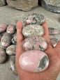 Rhodochrosite Palm Stone: Polished Calming Crystal for Stress Relief Home Decor Worry Pocket Stress Anxiety Palm Stone