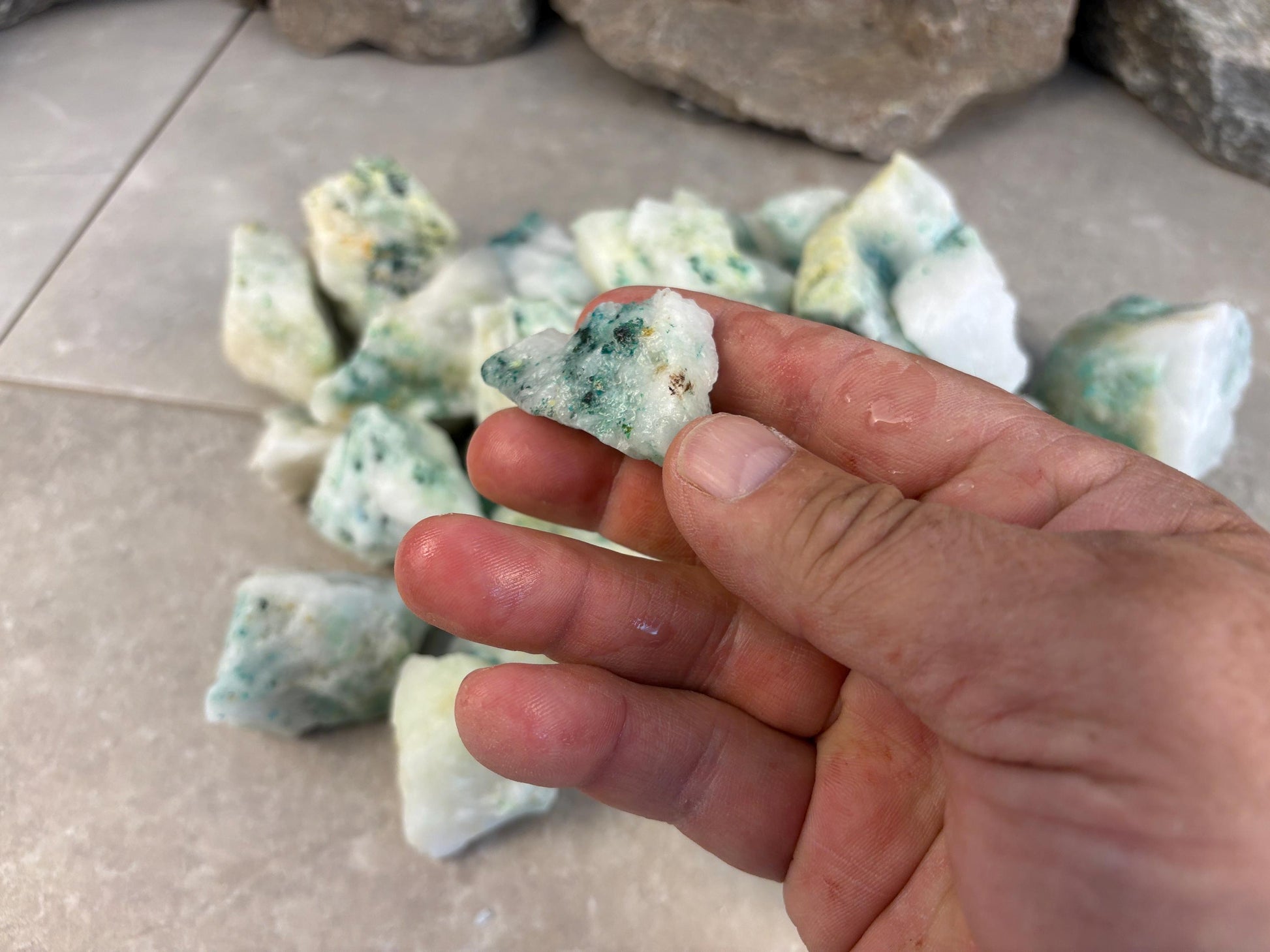 Chrysocolla Afghan Green Tourmaline Crystals Natural Crystal Worry Stone Home Decor Anxiety Distraction Birthday Christmas Arts Craft