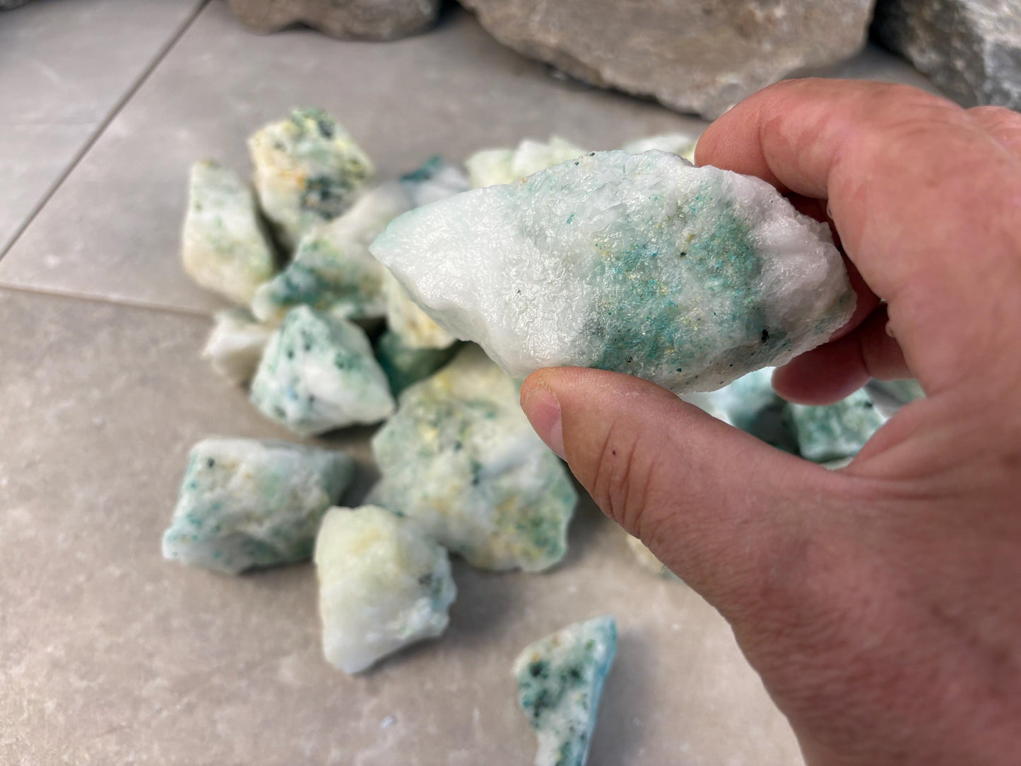 Chrysocolla Afghan Green Tourmaline Crystals Natural Crystal Worry Stone Home Decor Anxiety Distraction Birthday Christmas Arts Craft