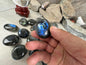 Finland Spectrolite Natural Palm Stone Smooth Polished Carved Crystal for Distraction Anxiety Worry Home Dcor Arts Crafts Birthday Gift