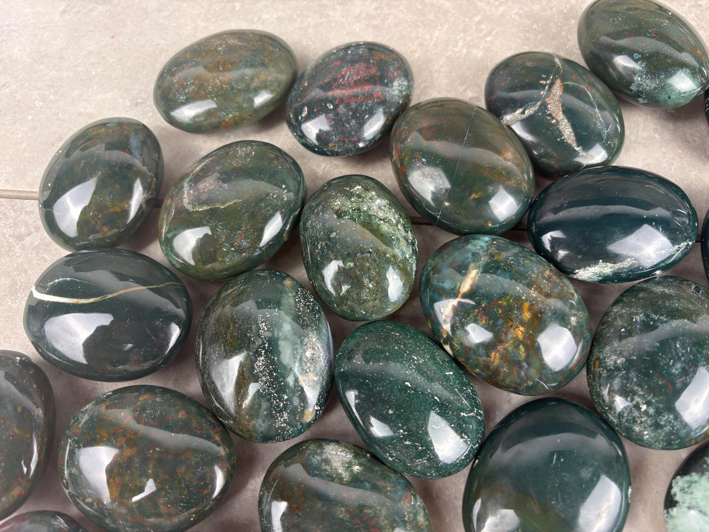 Kathiawar Peninsula India Bloodstone Polished Carved Crystal for Anxiety Relief Palm Stones Pocket Stress Relief Distraction Birthday Gift