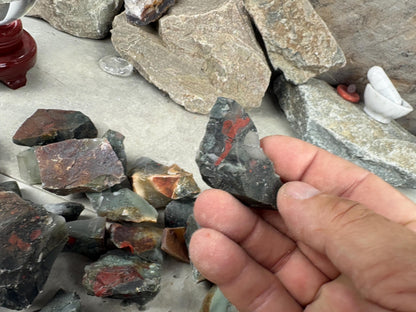 Rajasthan Raw Indian Blood Stone Rough Crystal Carved Stone for Anxiety Relief Arts and Crafts Meditation Birthday Gift