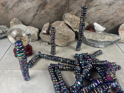 Aura Rainbow Magnetic Magnetite Tumble Stones Anxiety Worry Meditation Decor Home Decor Worry Pocket Stress Anxiety Palm Stone