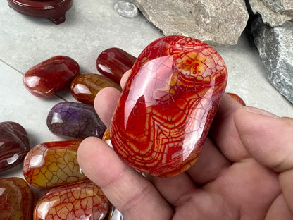 Blood Dragon Veined Agate Stone Polished Worry Stone Home Decor Home Decor Anxiety Pocket Home Decor Worry Pocket Stress Anxiety Palm Stone
