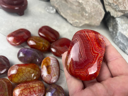 Blood Dragon Veined Agate Stone Polished Worry Stone Home Decor Home Decor Anxiety Pocket Home Decor Worry Pocket Stress Anxiety Palm Stone