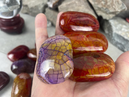 Blood Dragon Veined Agate Stone Polished Worry Stone Home Decor Home Decor Anxiety Pocket Home Decor Worry Pocket Stress Anxiety Palm Stone