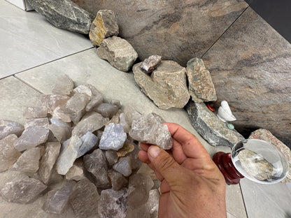 Raw Blue Quartz Crystals Natural Crystal Worry Stone Home Decor Anxiety Pocket Distraction Meditation Gift Birthday Christmas